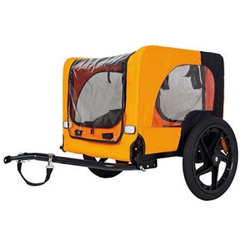 Collapsible Pet Bike Trailer with 16 Inch All-Terrain Wheels and Universal Hitch Dog Carrier Cart