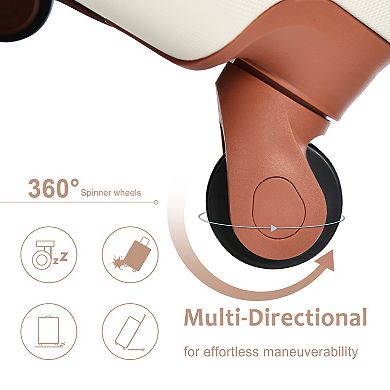 20 Inch Carry On Luggage Set 3 Piece with Spinner Wheels Lightweight Hardshell ABS Suitcase