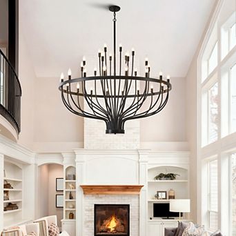 Industrial Black Chandelier Rustic Vintage 33Lights Candle Style Dining Room