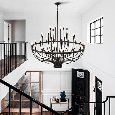 Industrial Black Chandelier Rustic Vintage 33Lights Candle Style Dining Room