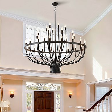 Industrial Black Chandelier Rustic Vintage 33Lights Candle Style Dining Room