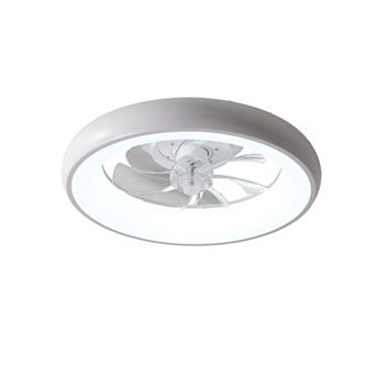 19INCH Matte White Bedroom Fan Light Remote Control Dimmable