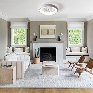 19INCH Matte White Bedroom Fan Light Remote Control Dimmable