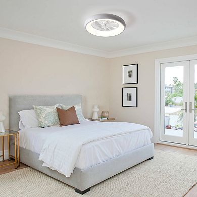 19INCH Matte White Bedroom Fan Light Remote Control Dimmable