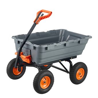 LOVMOR Garden Dump Cart Easy to Assemble Steel Frame 6 cuft 1200 lbs Capacity