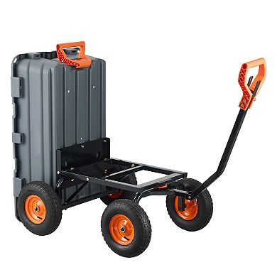 LOVMOR Garden Dump Cart Easy to Assemble Steel Frame 6 cuft 1200 lbs Capacity