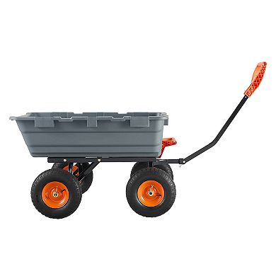 LOVMOR Garden Dump Cart Easy to Assemble Steel Frame 6 cuft 1200 lbs Capacity