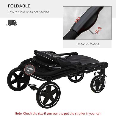 Foldable Doggy Stroller with Storage Smooth Ride with Shock Absorption Mesh Window Safety Leash
