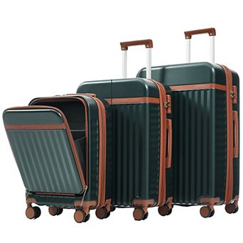 3 pc Luggage Set 20 Inch with USB Port ABS Hard-Shell Suitcase with 360-Degree Spinner Wheels