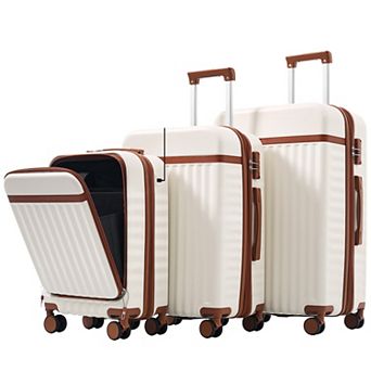 3 pc Luggage Set 20 Inch with USB Port ABS Hard-Shell Suitcase with 360-Degree Spinner Wheels