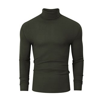 Men Knit Turtleneck Sweater Vintage Winter Warm Slim Basic Casual Pullovers Jumpers