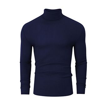 Men Knit Turtleneck Sweater Vintage Winter Warm Slim Basic Casual Pullovers Jumpers