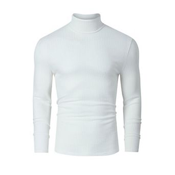 Men Knit Turtleneck Sweater Vintage Winter Warm Slim Basic Casual Pullovers Jumpers