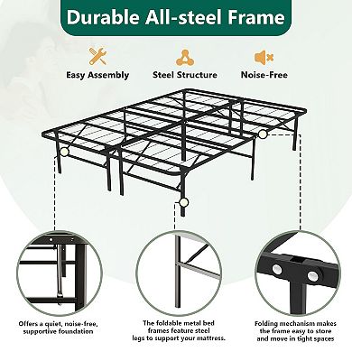 PATIOEASY Full iron bed Sturdy Iron Construction and Under Bed Storage Capability Durable Finish