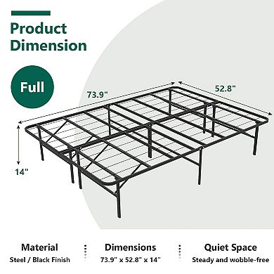 PATIOEASY Full iron bed Sturdy Iron Construction and Under Bed Storage Capability Durable Finish