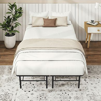 PATIOEASY Full iron bed Sturdy Iron Construction and Under Bed Storage Capability Durable Finish