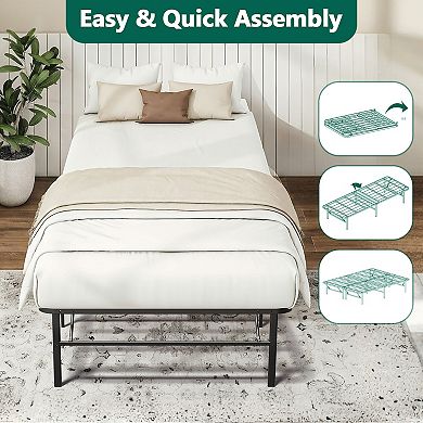 PATIOEASY Twin iron bed Minimalist Metal Bed Frame Rust Resistant Coating for Durable Use