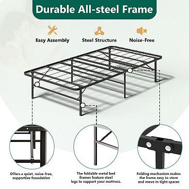 PATIOEASY Twin iron bed Minimalist Metal Bed Frame Rust Resistant Coating for Durable Use