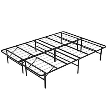 PATIOEASY bed frames Queen iron bed Foldable Metal Platform Sturdy Steel No Box Spring Needed
