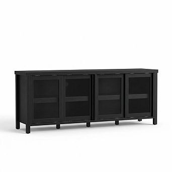 65 inch TV Stand for 70" TVs, Entertainment Center with Storage Cabinet，4 Sliding Glass Doors