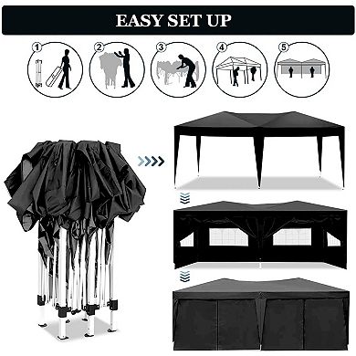 WOW PIONEER 10x20 Foot Folding Canopy Tent with Removable Sidewalls UPF 50+ Shelter