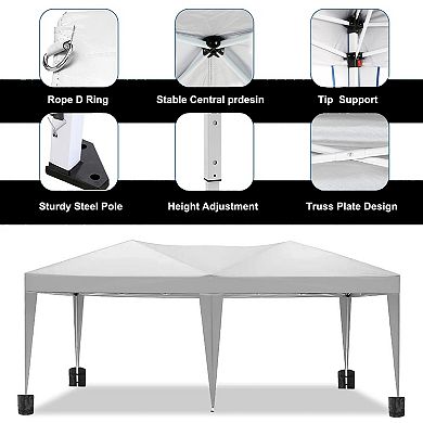 WOW PIONEER 10x20 Foot Folding Canopy Tent with Removable Sidewalls UPF 50+ Shelter