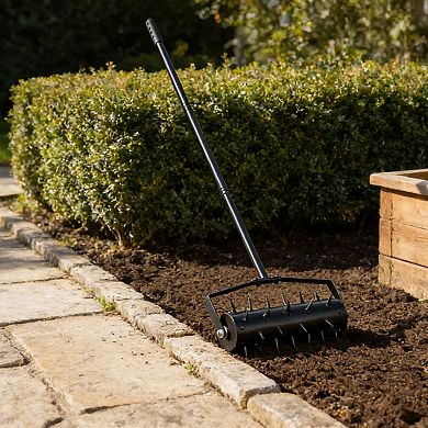 WOW PIONEER Heavy Duty Manual Lawn Aerator Tool for Soil Aeration Gardening