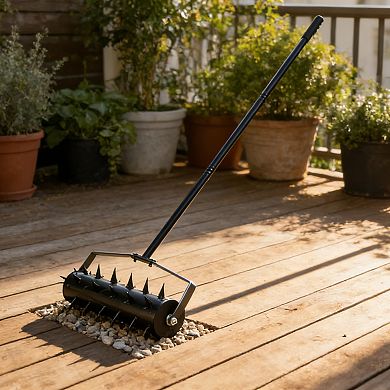 WOW PIONEER Heavy Duty Manual Lawn Aerator Tool for Soil Aeration Gardening