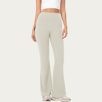 Women's High Waist Flare Leggings with Stretch Knit Fabric and Smooth Sculpting Fit