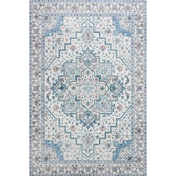 Vintage Boho Area Rug, Soft Non-Slip Large Rug for Living Room, Bedroom & Home Office
