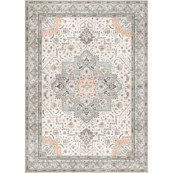 Vintage Boho Area Rug, Soft Non-Slip Large Rug for Living Room, Bedroom & Home Office