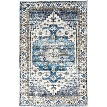 Washable Bohemian 5x7 Area Carpet Outdoor Bohemian Printed Carpet Non Slip Backing Washable Carpet