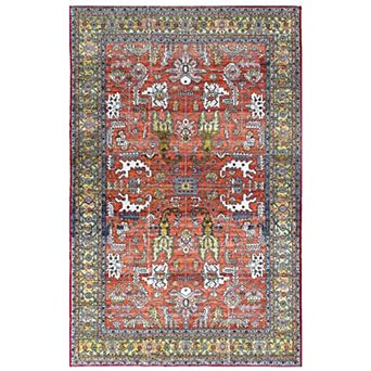 Washable Bohemian 5x7 Area Carpet Outdoor Bohemian Printed Carpet Non Slip Backing Washable Carpet