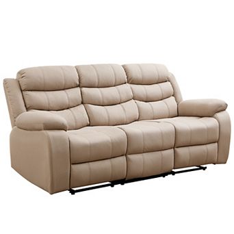 Adjustable Electric Recliner Sofa with Cup Holders, Flip-Up Middle Backrest