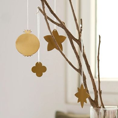 Foliage Brass Ornaments Set of 7