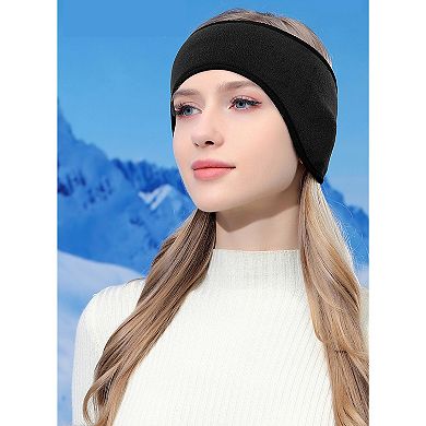 Winter Fleece Headband Ear Warmer Comfy Moisture-Wicking Windproof for Running Outdoor Activities