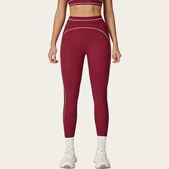 Women's High Waist Sculpting Leggings with Curved Contrast Seam Detailing and Stretch Fabric