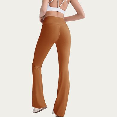 Women's High Waist Flare Leg Pants with Smooth Stretch Fit