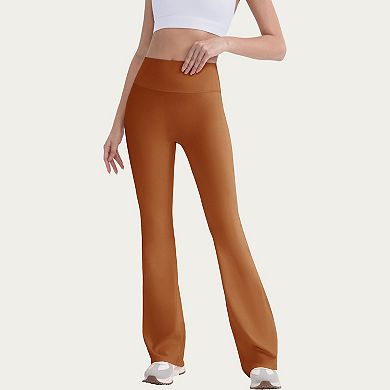 Women's High Waist Flare Leg Pants with Smooth Stretch Fit