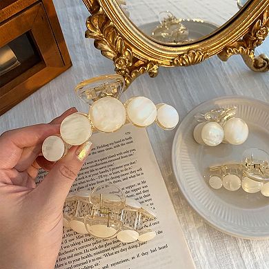 Rounded Disc Hair Claw Clip with Smooth Finish and Secure Spring Hold