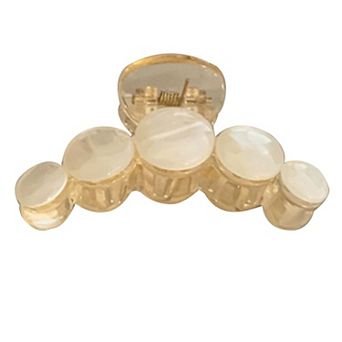 Rounded Disc Hair Claw Clip with Smooth Finish and Secure Spring Hold