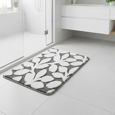Women's Floral Pattern Bath Mat Soft Textured Bathroom Rug