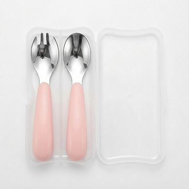 Portable Spoon and Fork Set with Storage Case Reusable Compact Travel Tableware
