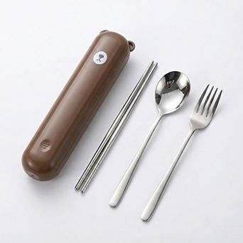 Portable Flatware Set with Storage Case Chopsticks Spoon Fork Compact Travel Utensils