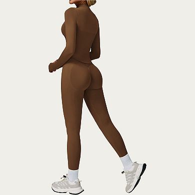Women's High Waist Smooth Finish Athletic Leggings with Sculpting Fit Stretch Knit Fabric