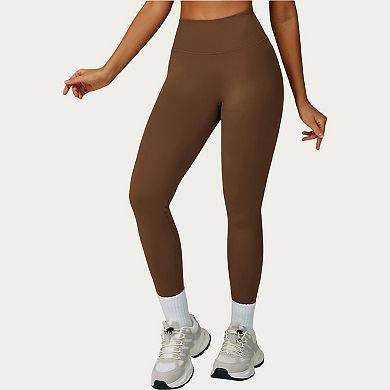 Women's High Waist Smooth Finish Athletic Leggings with Sculpting Fit Stretch Knit Fabric