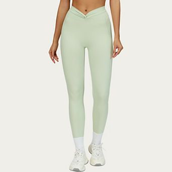 Women's High Waist Sculpting Leggings with Twist Front Waistband and Smooth Stretch Fabric