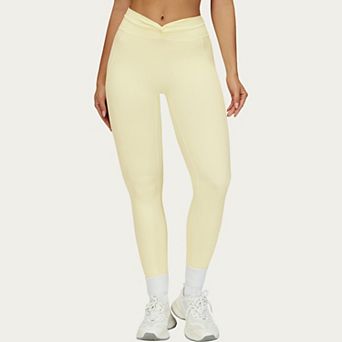Women's High Waist Sculpting Leggings with Twist Front Waistband and Smooth Stretch Fabric