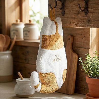 Soft Absorbent Hanging Hand Towel with Cat Shape Reusable Cleaning Cloth