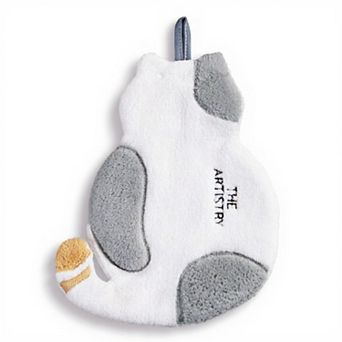 Soft Absorbent Hanging Hand Towel with Cat Shape Reusable Cleaning Cloth